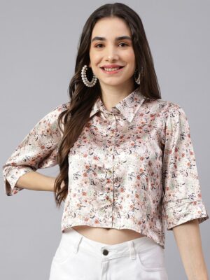 1967e5aa 6c57 47ee b6b4 25375430ede11695911395846KALINICream ColouredFloralPrintShirtStyleCropTop1.jpg