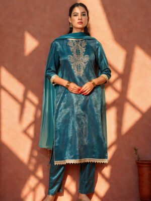 a0eeaa82 c537 4777 bb88 6a253e611f461738727376216 Sangria Blue Gold Toned Floral Embroidered Velvet Straight 1.jpg