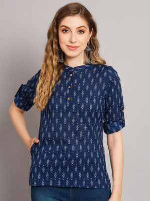 e274663b 40c2 48b2 952c 62c77c0ed9811709037847578KALINIPrintMandarinCollarRoll UpSleevesCottonShirtStyleTop1.jpg