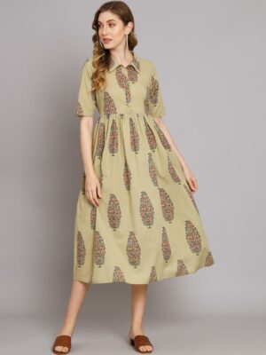 eaa7b269 29e8 4d12 81aa 539041a4a77c1709969440732KALINIEthnicMotifsPrintTie UpNeckA LineMidiDress1.jpg