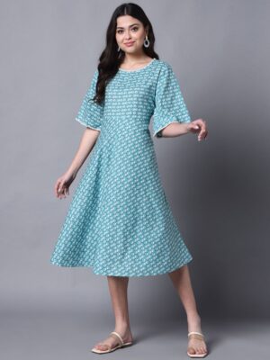 eb240dfd 1b0d 40c4 abd2 1736dba5e9cd1688039302580KALINIBlueEthnicMotifsPrintBellSleeveA LineMidiDress1.jpg