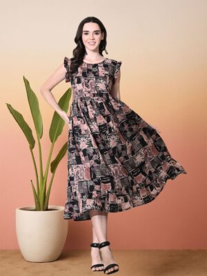 fcf16c43 91e5 47b2 b4d0 dd96a2d9c8a71753272086947 KALINI Floral Print Fit Flare Midi Dress 9761753272086225 1.jpg